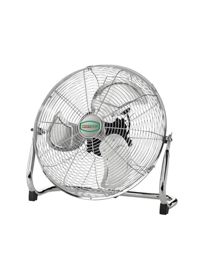 Powerstar Pedestal Fan – Chrome High Velocity Floor Fan with 3-Speed Settings & Tilting Feature for Home, Gym & Office (16 Inch) - Image 1