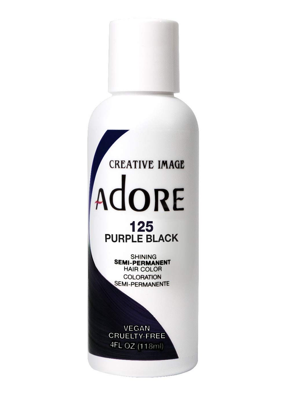 ADORE COSMETICS Adore SemiPermanent Haircolor 125 Purple Black 4 Ounce 118ml Pack of 6 