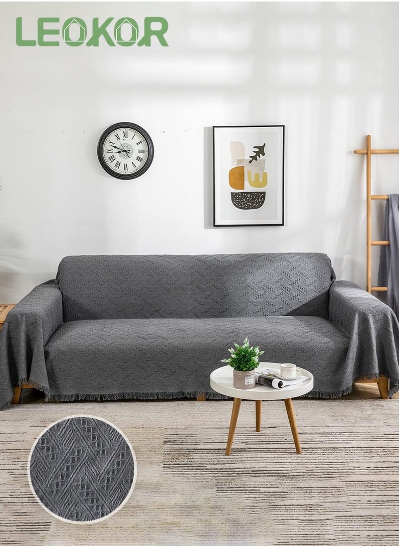 LEOKOR 3 Seat Oversized Sofa Cover Soft Four Seasons Universal Sofa Cover Fashion Geometric Pattern  All-Inclusive Sofa Cover Furniture Cover 180*300 CM  - Image 1