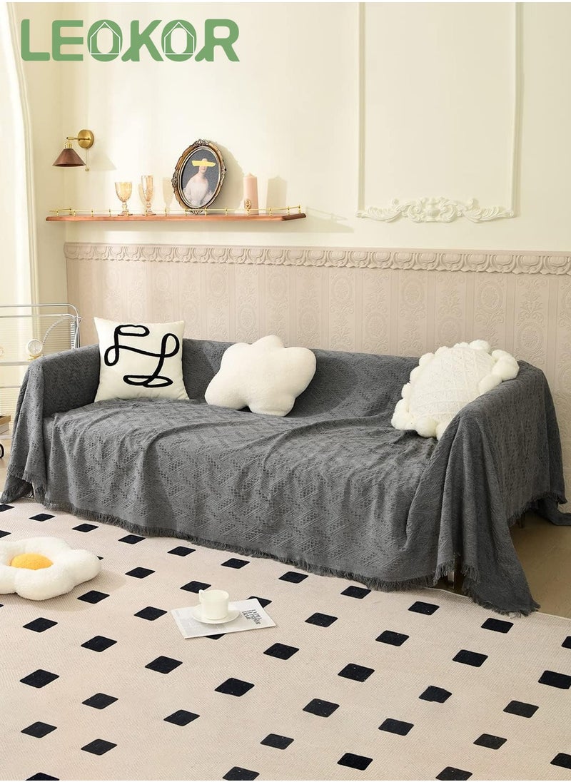 LEOKOR 3 Seat Oversized Sofa Cover Soft Four Seasons Universal Sofa Cover Fashion Geometric Pattern  All-Inclusive Sofa Cover Furniture Cover 180*300 CM  - Image 2