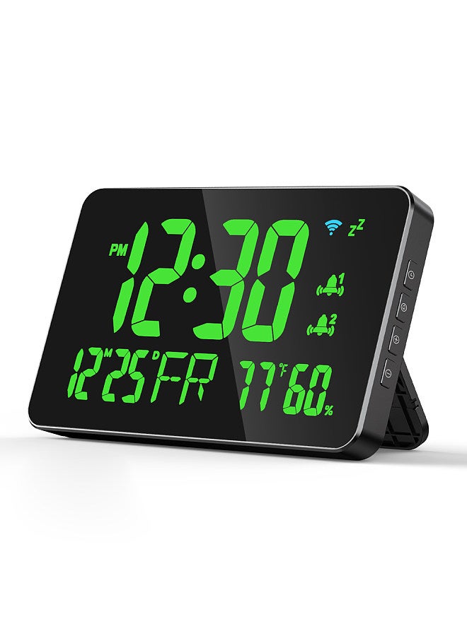 Tuya WiFi Desktop Clock Calendar Intelligent Thermometer Hygrometer with Digital LED Display Support WIFI Auto-Calibration/4-Level Adjustable Brightness/APP Remote View/High Temperature Warning  - Image 1