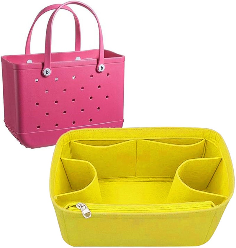 Lckaey Beach Bag Organizer for bogg bag accessories medium Storage Bag for bogg bags Organizing bogg bag divider 3018Yellow-M - Image 1