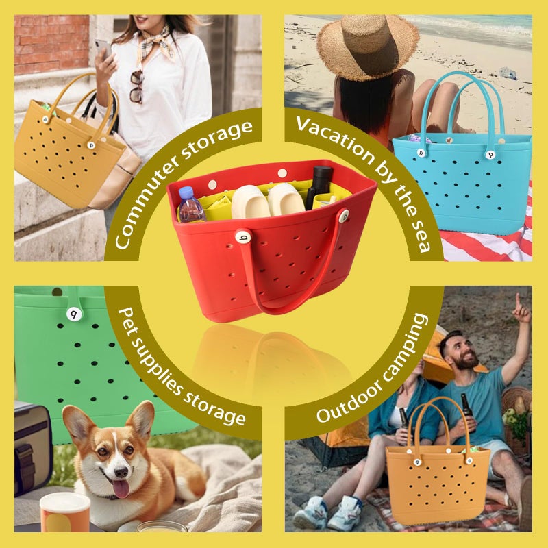 Lckaey Beach Bag Organizer for bogg bag accessories medium Storage Bag for bogg bags Organizing bogg bag divider 3018Yellow-M - Image 5
