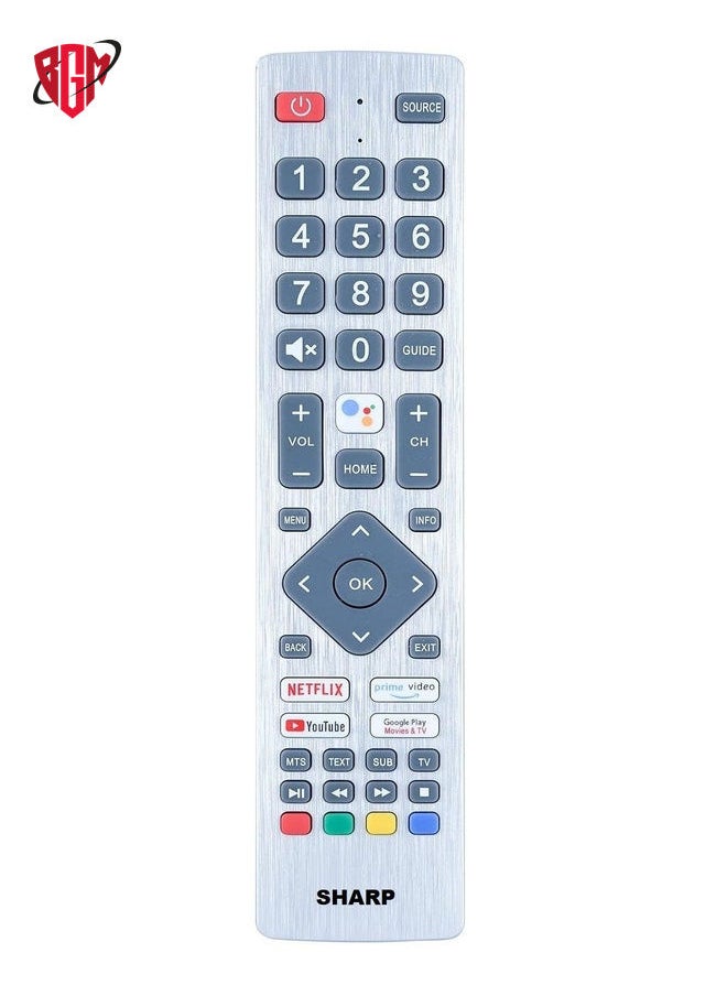 SHARP Q TV Remote Control For Sharp AQUOS Smart TV LCD LED Silver 