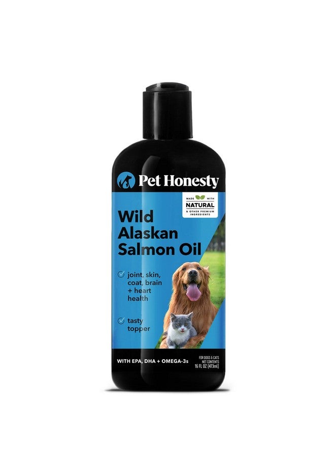 Pet Honesty Pet Honesty Wild Alaskan Salmon Oil, Omega-3 Fish Oil for Dogs and Cats, Fatty Acids, Salmon Oil for Dogs, Skin and Coat Health, Pure Dog Food Topper, Supports Joints, Brain & Heart Health - 16 oz - Image 1