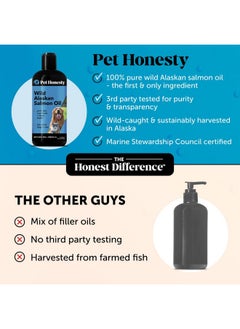 Pet Honesty Pet Honesty Wild Alaskan Salmon Oil, Omega-3 Fish Oil for Dogs and Cats, Fatty Acids, Salmon Oil for Dogs, Skin and Coat Health, Pure Dog Food Topper, Supports Joints, Brain & Heart Health - 16 oz  - Image 4