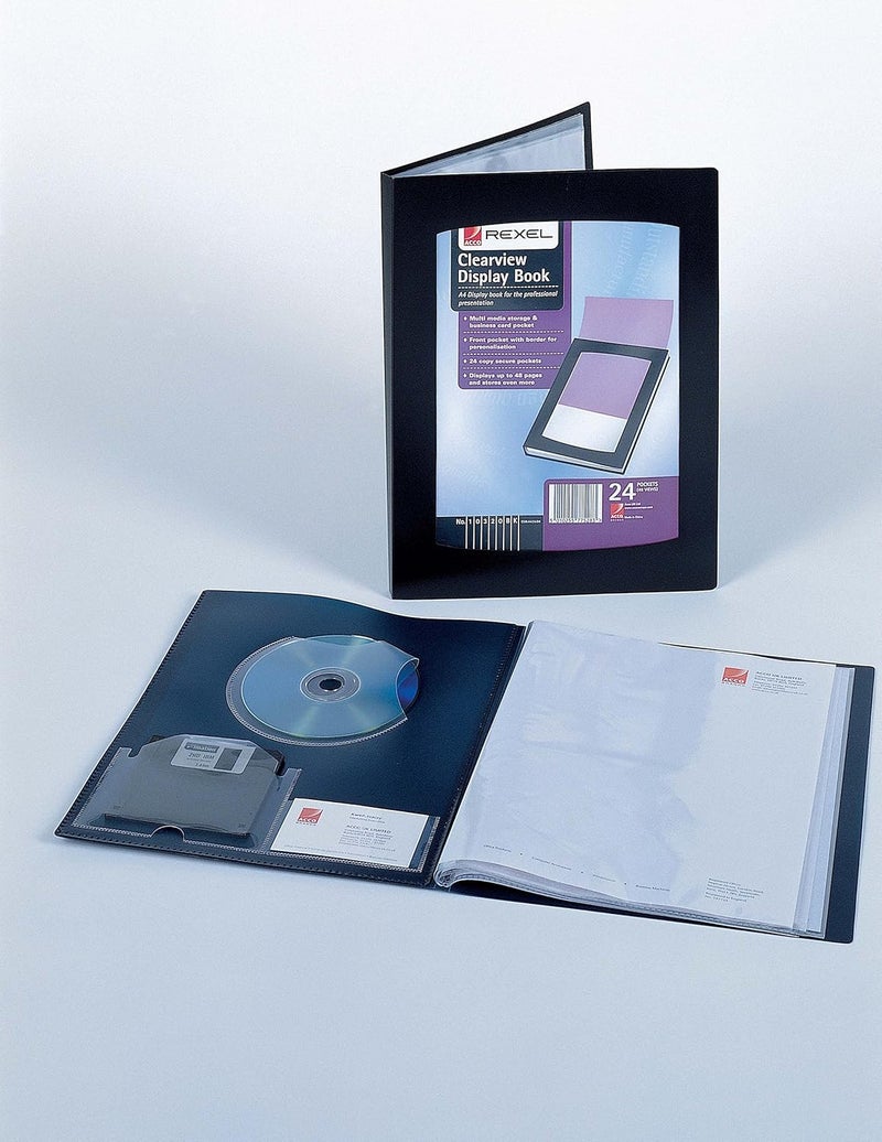 Rexel 210480 A4 24 Pocket ClearView Display Book - Black - Image 2