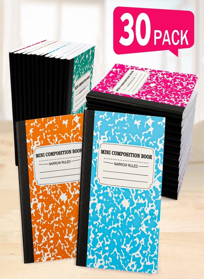 feela Mini Composition Notebook, Cute 30 Pack 5 Pastel Colors Narrow Ruled Mini Composition Books Bulk, Small Pocket Marble Journal Notebooks for Kids Students College, Pocket Size 4.5 x 3.25 in - Image 4