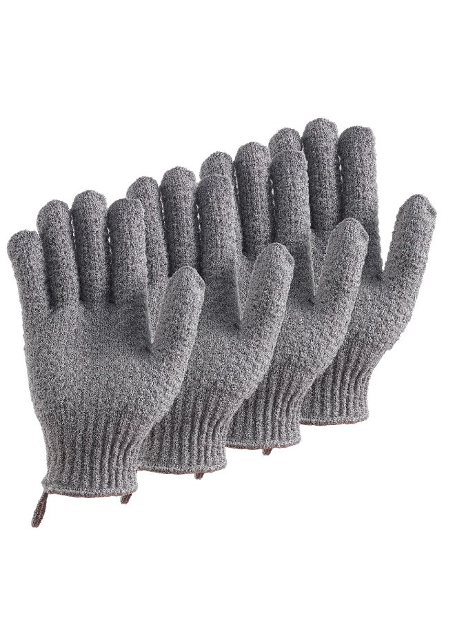 CLEEDY Bath Exfoliating Gloves 2 Pairs of Lengthened and Large Scrubbing Gloves for Shower Spa and Massage Perfect for Exfoliating Body Face Hands and Feet2 paris gary - Image 3