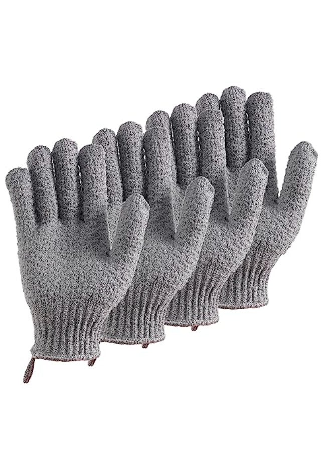 CLEEDY Bath Exfoliating Gloves 2 Pairs of Lengthened and Large Scrubbing Gloves for Shower Spa and Massage Perfect for Exfoliating Body Face Hands and Feet2 paris gary - Image 1