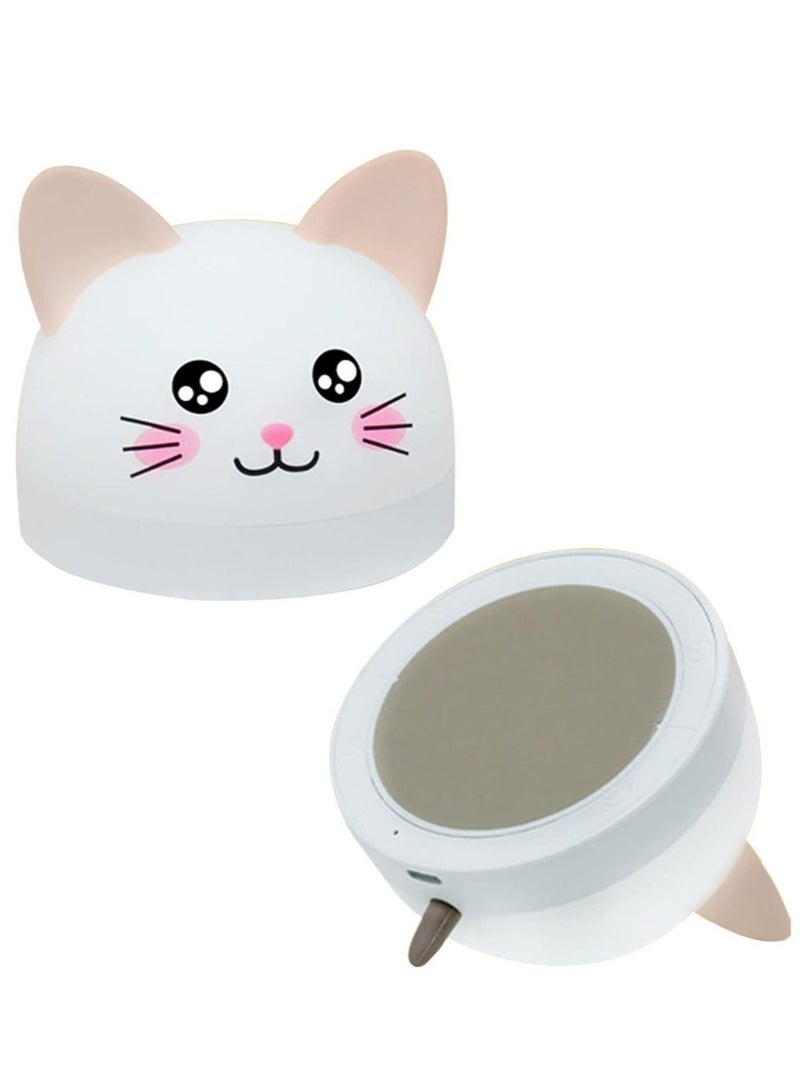 Y&D Kids Alarm Clock with Night Light, Cute Cat Digital for Kids, Toddlers 12/24H Calendar and Rechargeable Sleep Trainer Boys Girls Bedroom  - Image 1