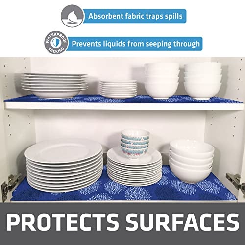 Drymate Premium Luxury Shelf & Drawer Liner, Thick Cushioned Fabric, Non-Adhesive, Absorbent, Waterproof, Slip-Resistant, Liners for Kitchen Cabinets, Cupboards (USA Made)(12”x59”)(2-Pack)(GoodBlue) - Image 3