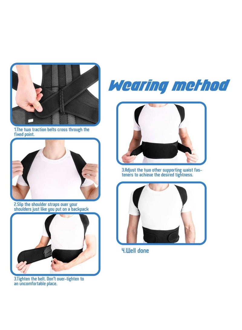 AS SEEN ON TV Adjustable Upper Back Brace Neck Back and Shoulder Pain Relief Posture Corrector Support - Image 2