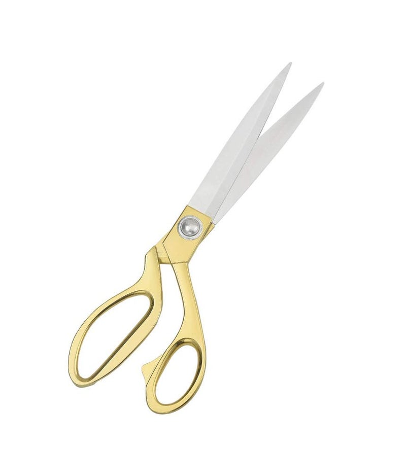 CABAX Stainless Steel Sharp Tailor Scissors for Clothing Dressmaking Shears Fabric Craft Cutting Adjustable Kitchen Scissors, Gold (9.5'') - Image 5