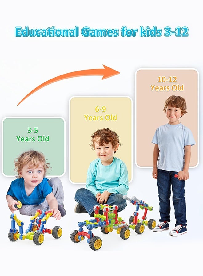 STEM Building Toys for 3 4 5 6 7 8+ Year Old Boys Girls, 125 PCS Building Blocks Stem Toy for Boys Age 3-5 4-6 6-8, Kids Educational Learning Game with Large Storage Box - Image 2