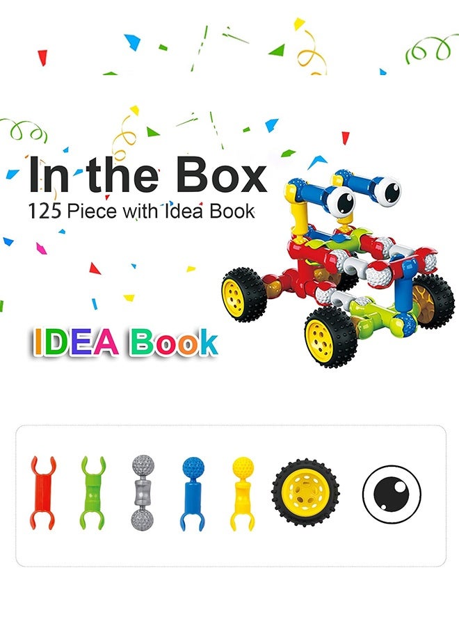 STEM Building Toys for 3 4 5 6 7 8+ Year Old Boys Girls, 125 PCS Building Blocks Stem Toy for Boys Age 3-5 4-6 6-8, Kids Educational Learning Game with Large Storage Box - Image 3