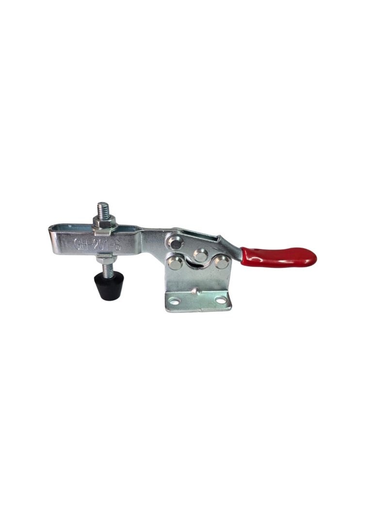 GH-201-B Horizontal Toggle Clamp, 90kg Holding Capacity, 85° Bar Opening, with Flanged Washers - Image 1