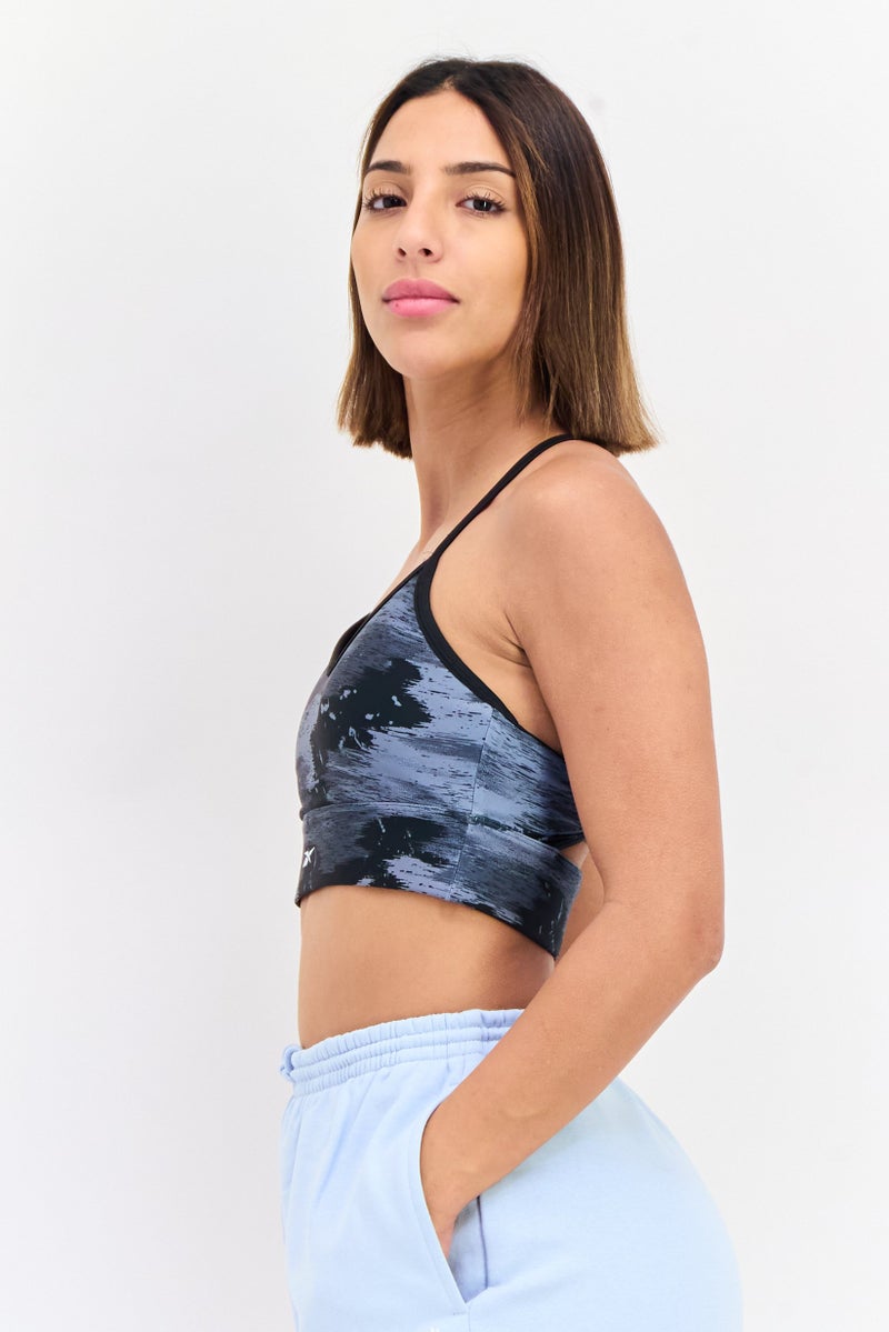 Reebok حمالة صدر رياضية مبطنة بشعار العلامة التجارية للنساء، متعددة الألوان - Image 2