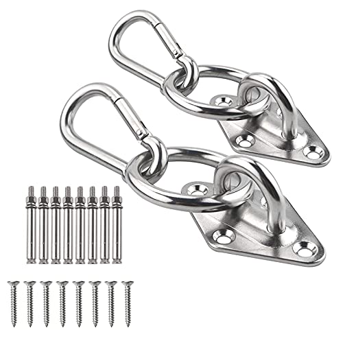 TooTaci Hammock Hook Heavy Duty, 1100lb Capacity Hammock Hanging Kit, 304 Stainless Steel Ceiling Hook with O Ring, Bolt Screws, for Indoor Outdoor Hammocks Wall Mount Kit, Swing Chair Hanging - Image 1
