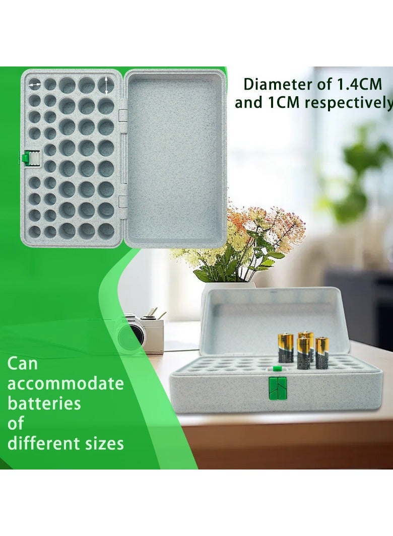 عام منظم بطاريات 42 عين - صندوق تخزين البطاريات مقاس AA و AAA - علبة تخزين بلاستيكية بقفل ضاغط - مقاوم للتسرب والرطوبة - حل تخزين للمكتب والأدراج - Image 4