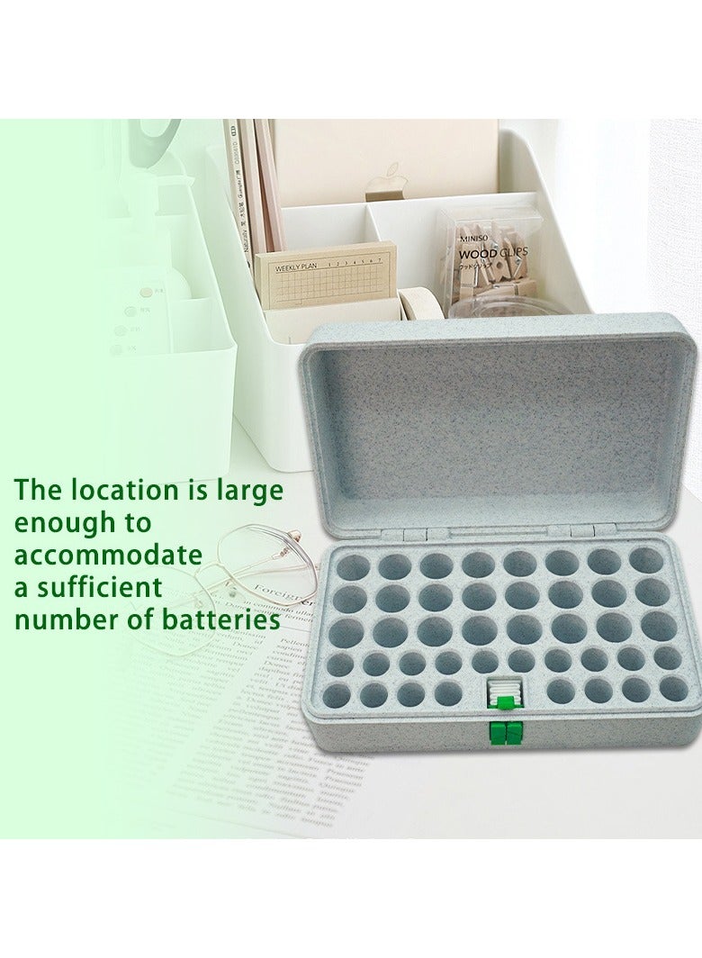 عام منظم بطاريات 42 عين - صندوق تخزين البطاريات مقاس AA و AAA - علبة تخزين بلاستيكية بقفل ضاغط - مقاوم للتسرب والرطوبة - حل تخزين للمكتب والأدراج - Image 3