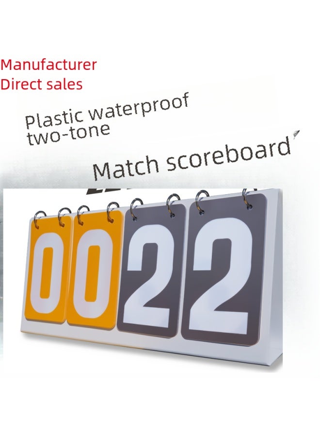 Generic Competition Scoreboard Double-color Scoring Board Two-color Basketball Football Volleyball Scoreboard Number Floor Sticker-Specifications:Waterproof Four-digit Red And Gray Two-color Scoreboard - Image 2
