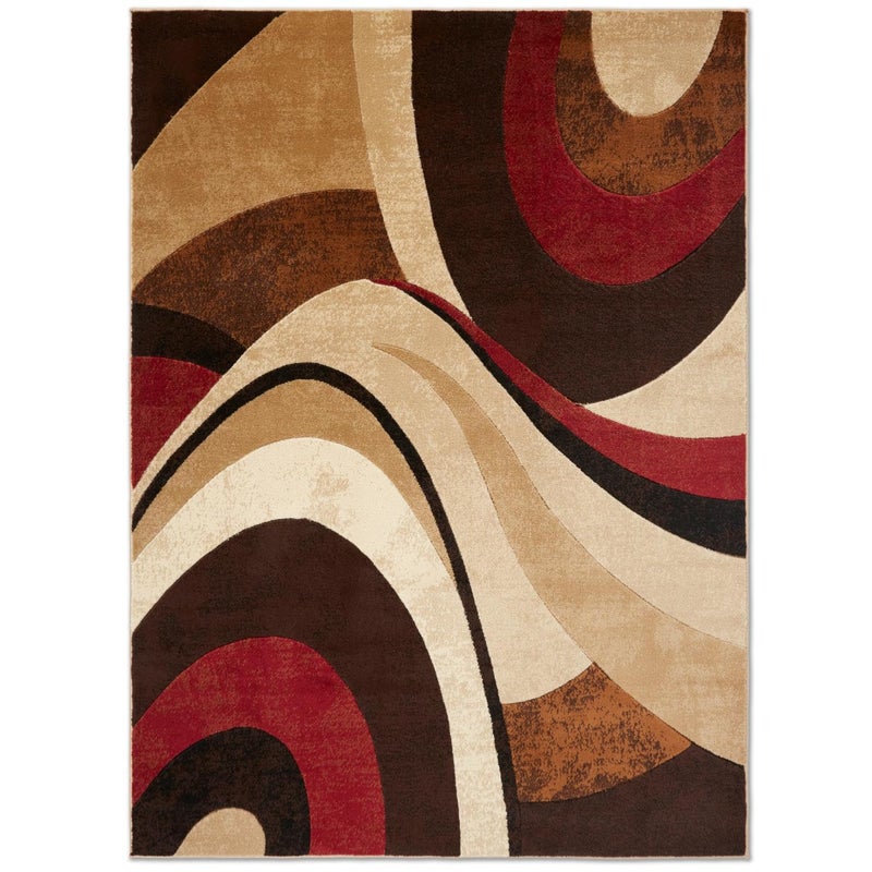 Home Dynamix Tribeca Slade Modern Area Rug Abstract BrownRed 39x55