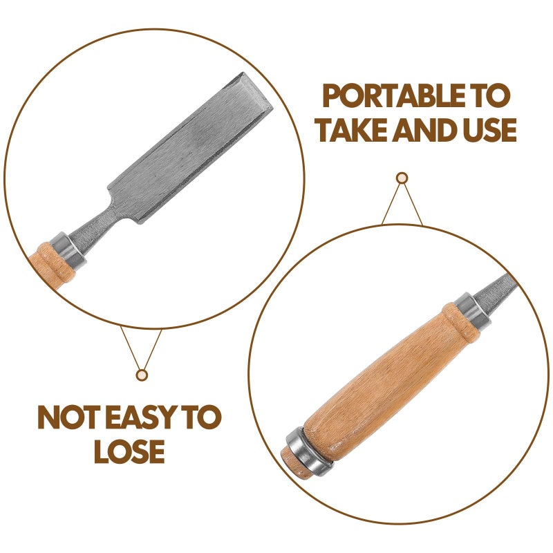 4Pcs Wood Chisel Set with Wood Handle Flat Tip for Carving Sculpting Craft Projects - Image 3