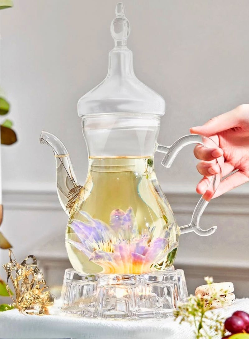 1 تشيس طقم شاي عربي - إبريق شاي 1000 مل مع سخان على شكل قلب - طقم شاي مثالي لرمضان والمناسبات الخاصة، طقم شاي أنيق - Image 2
