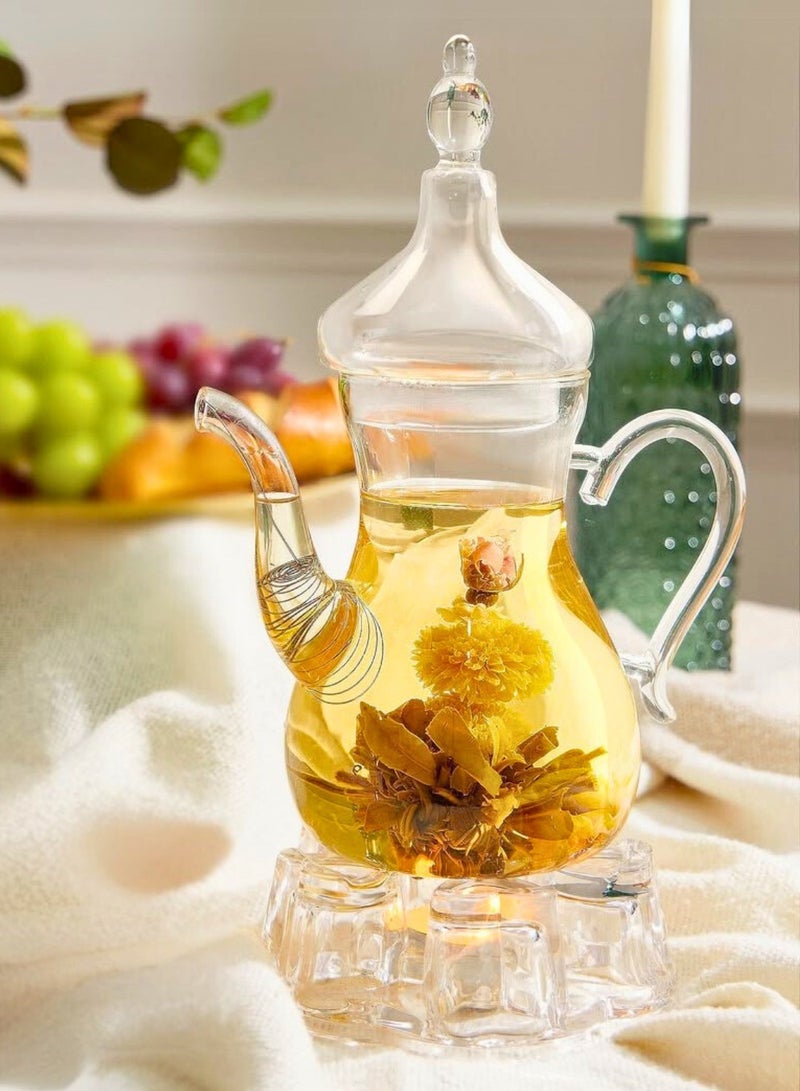 1 تشيس طقم شاي عربي - إبريق شاي 1000 مل مع سخان على شكل قلب - طقم شاي مثالي لرمضان والمناسبات الخاصة، طقم شاي أنيق - Image 5