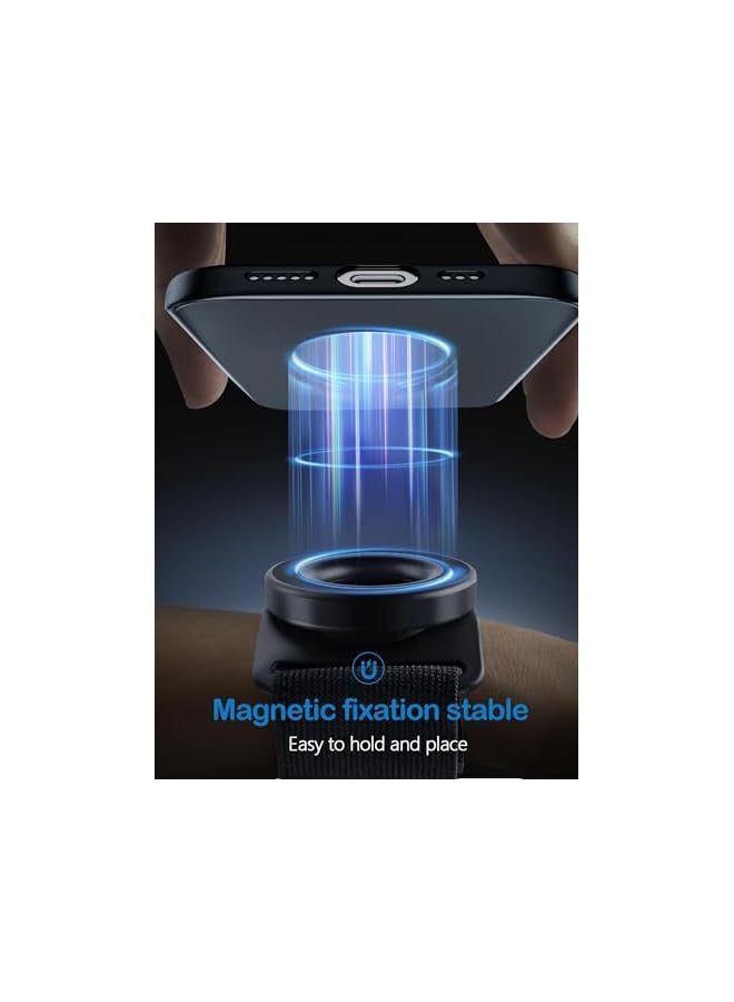 Green Tiger Running Phone Holder for iPhone [360° Rotatable & Upgrade Anti-Drop] Magnetic Wrist Phone Holder, Magsafe Armband Compatible with iPhone 16 Pro and Android - Black - Image 4