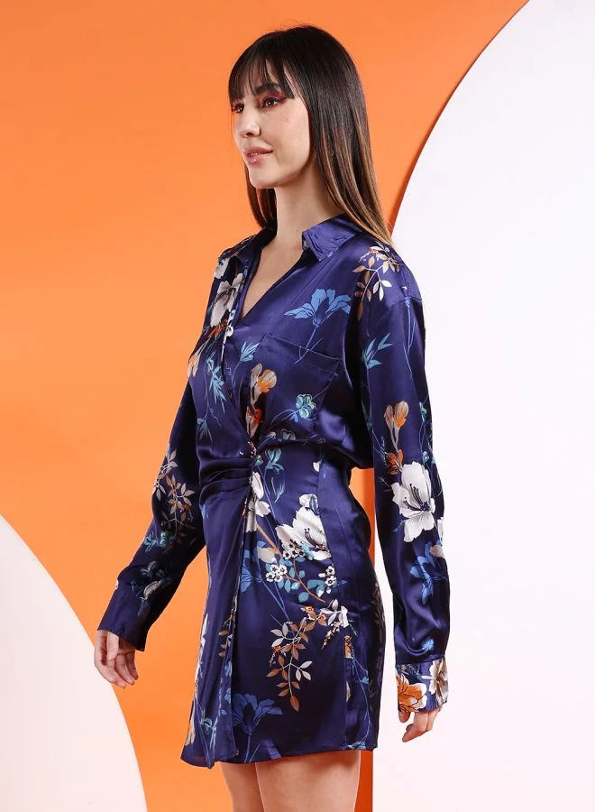 مرفوعة Women Fit and Flared Casual Solid Waist Pleated Dress