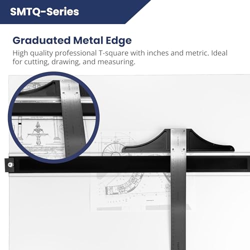 Pacific Arc 24 Inch T Square, Traditional Stainless Steel, Graduated Inch and Metric - Image 4