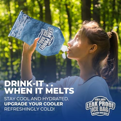 Ice Lock Leak Proof Ice Bag Reusable 1L (40 Ounces) - Premium Lunch Box Ice Packs Reusable -Refillable Collapsible Water Bottles (Pack of 2) - Image 5
