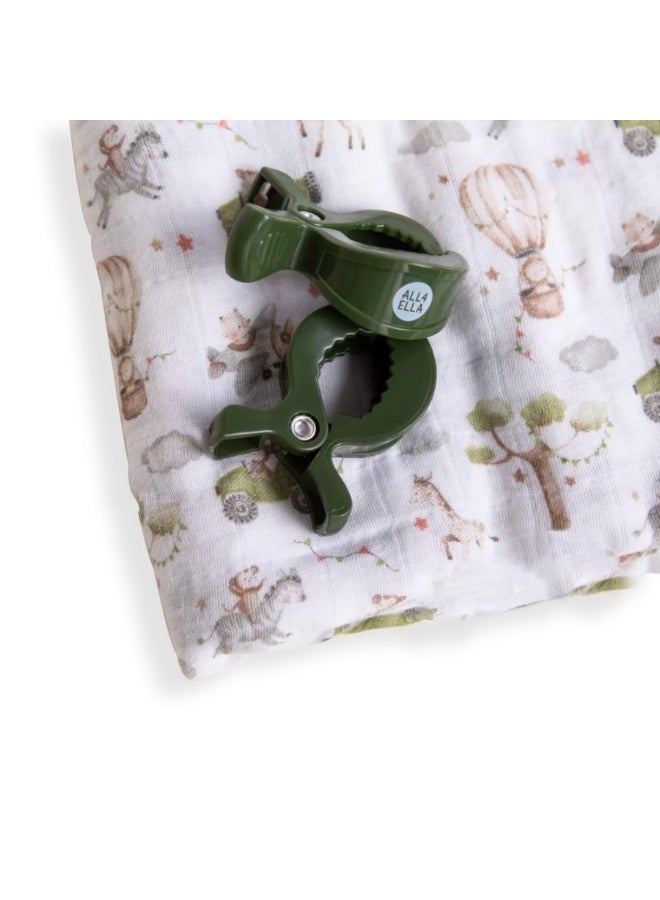 All4Ella Muslin & 2 Pram Peg Box Set - Monkey Carnival - Image 3