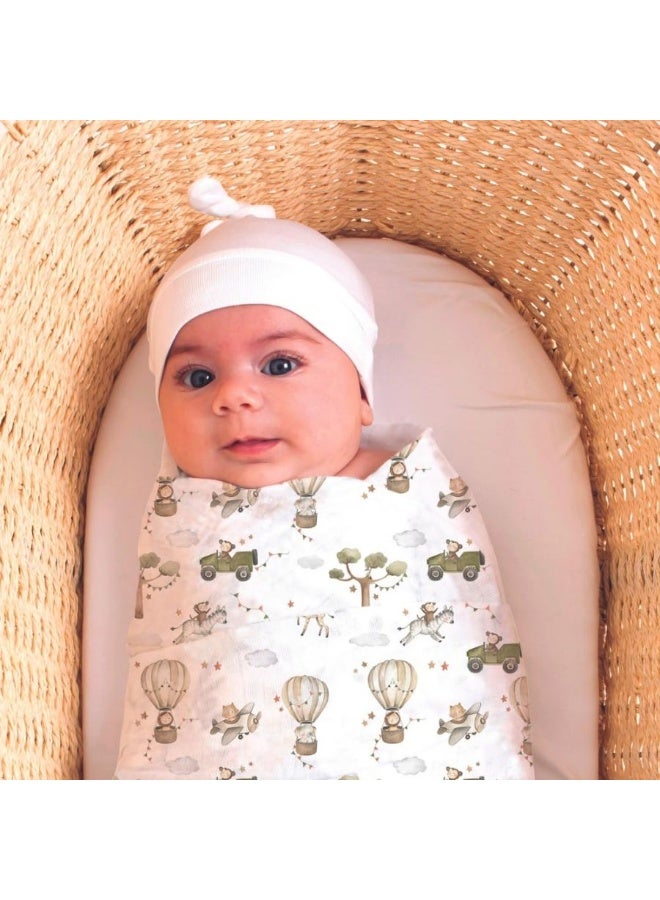All4Ella Muslin & 2 Pram Peg Box Set - Monkey Carnival - Image 4