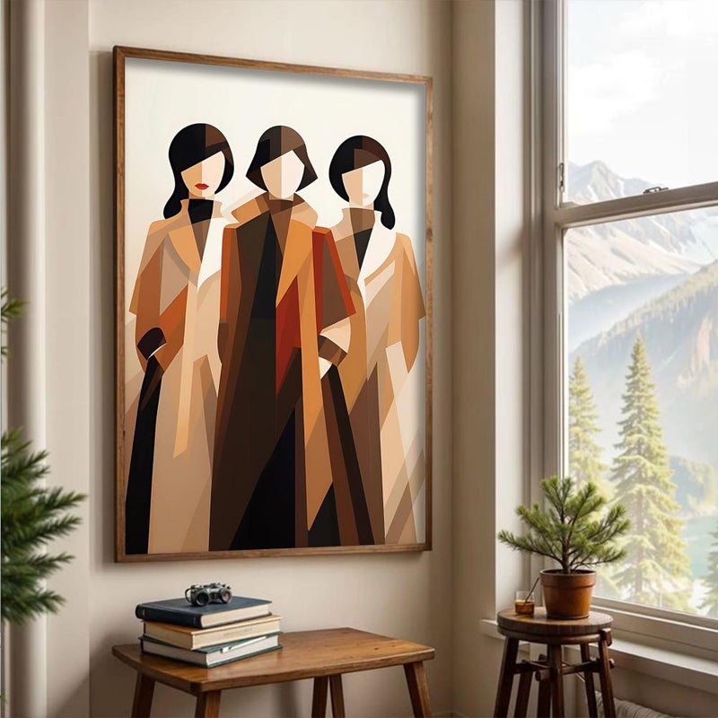 ماركتنا لوحة قماشية بتصميم بتصميم امرآة مع برواز مجوف مقاس (50×70) قطعة واحدة - Image 3