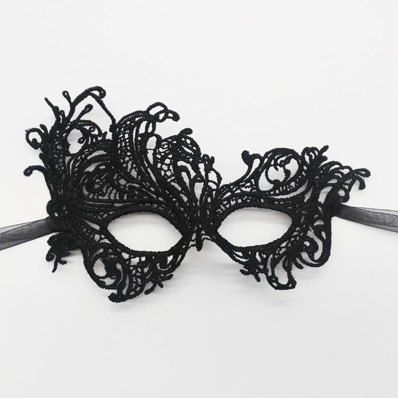 TFTSR Masquerade Masks for Women & Men - Mardi Gras & Venetian Dress Mask in Black & Gold Lace - Image 4
