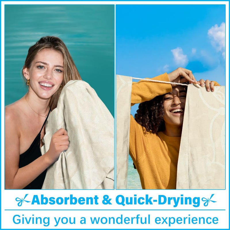Vikumond Oversized Turkish Beach Towel Blanket Xxl Cotton Sandproof Towels Boho Woven Extra Large Big Sand Free Giant Throw Blankets Huge Quilt Xl Picnic Camping Necessities Cloud For Adult Gifts - Image 4