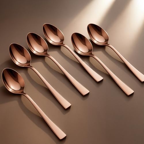 Frenchware Cutlery (Set of 6, Stainless Steel PVD Rose Gold Spoons Set), 100% Food Grade, Non Toxic, Anti-Rust, Dishwasher Safe, Perfect Gifting Set for All Occasions - Image 1