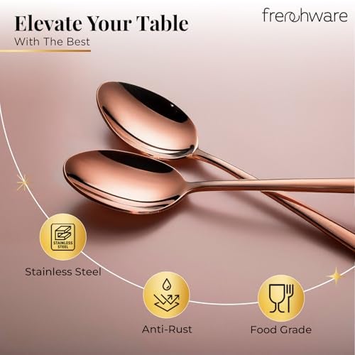 Frenchware Cutlery (Set of 6, Stainless Steel PVD Rose Gold Spoons Set), 100% Food Grade, Non Toxic, Anti-Rust, Dishwasher Safe, Perfect Gifting Set for All Occasions - Image 3