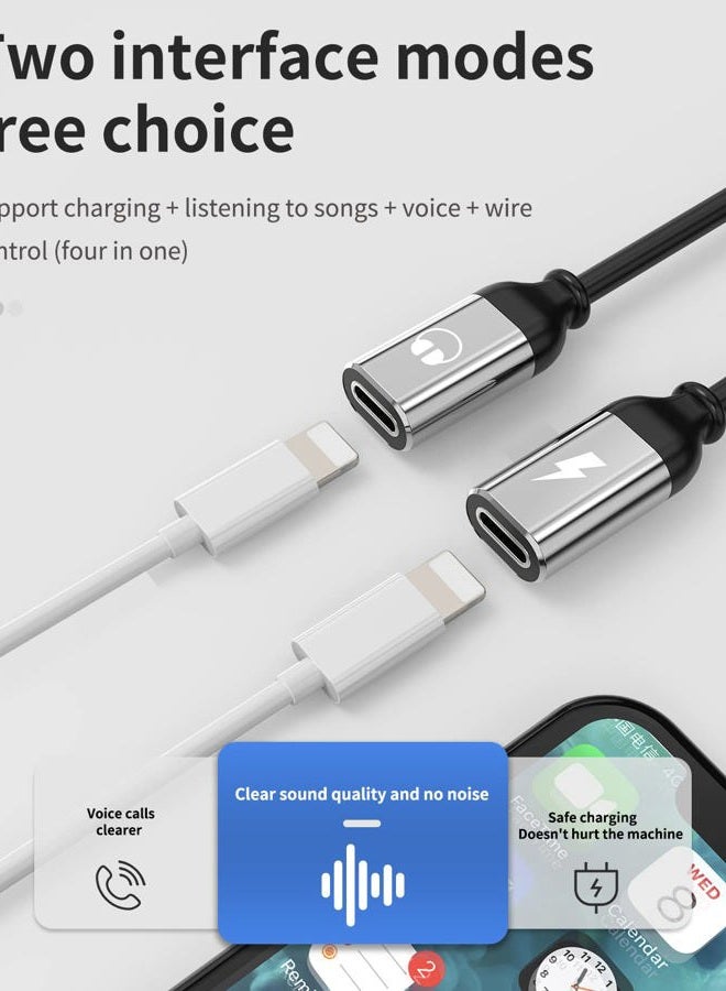 HOYULLI Headphone Adapter Lightning to Audio Jack and Charger Music Extender Earphone Headset Charging Splitter Compatible for Apple Certified 13 11 12 Mini Pro Max Xs Xr X 7 8plus Ipad Air Converter - Image 2