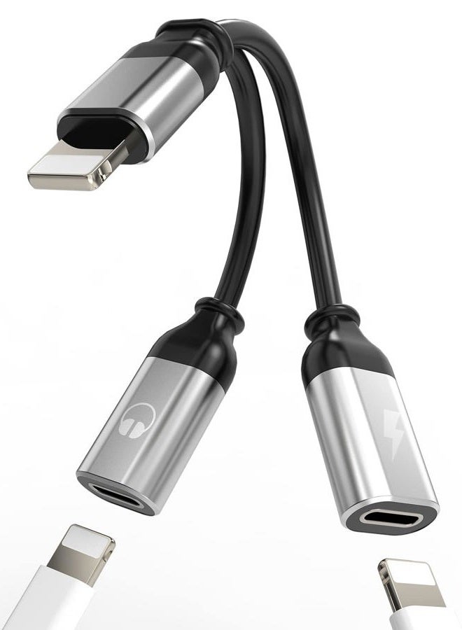HOYULLI Headphone Adapter Lightning to Audio Jack and Charger Music Extender Earphone Headset Charging Splitter Compatible for Apple Certified 13 11 12 Mini Pro Max Xs Xr X 7 8plus Ipad Air Converter - Image 1