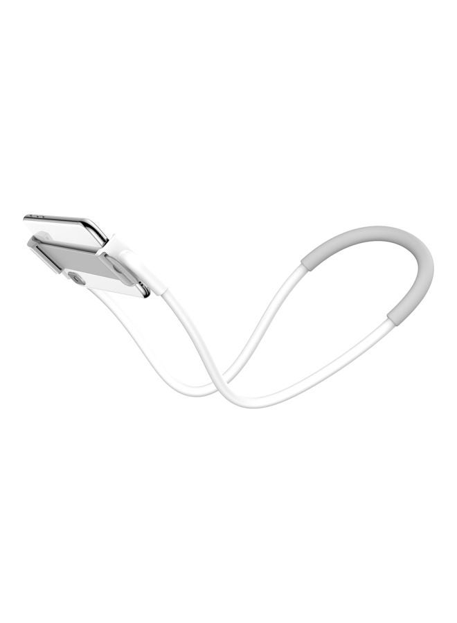 NIBEMINENT Phone Holder for Bed, Upgraded Neck Lazy Phones Stand Gooseneck Hands Free All & Tablets White/Grey - Image 1