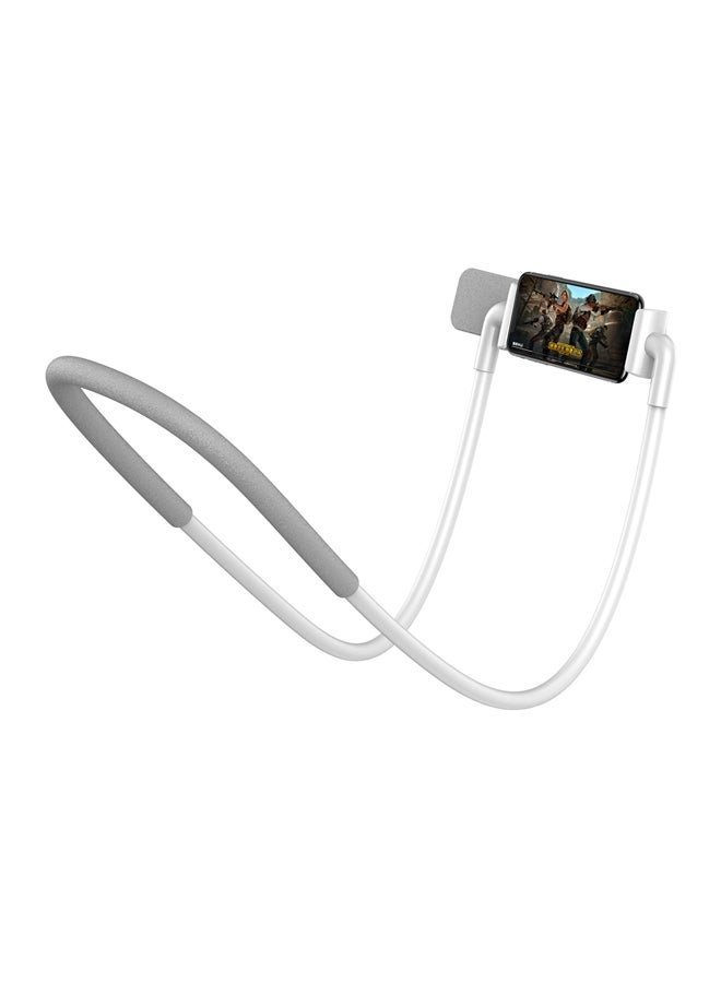 NIBEMINENT Phone Holder for Bed, Upgraded Neck Lazy Phones Stand Gooseneck Hands Free All & Tablets White/Grey - Image 3