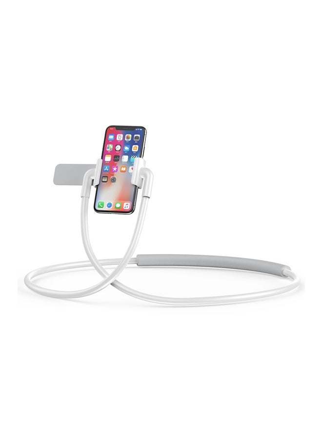 NIBEMINENT Phone Holder for Bed, Upgraded Neck Lazy Phones Stand Gooseneck Hands Free All & Tablets White/Grey - Image 2