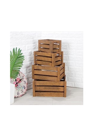 TOMSUN Wooden Storage Boxes Organizer Set of 4 Stackable Crates for Fruits and Vegetables - pzsku/Z3E41B8939B0CFBC2115AZ/45/_/1711294283/25a39d9e-5521-4ce7-81c9-1fd3aa0e10b2