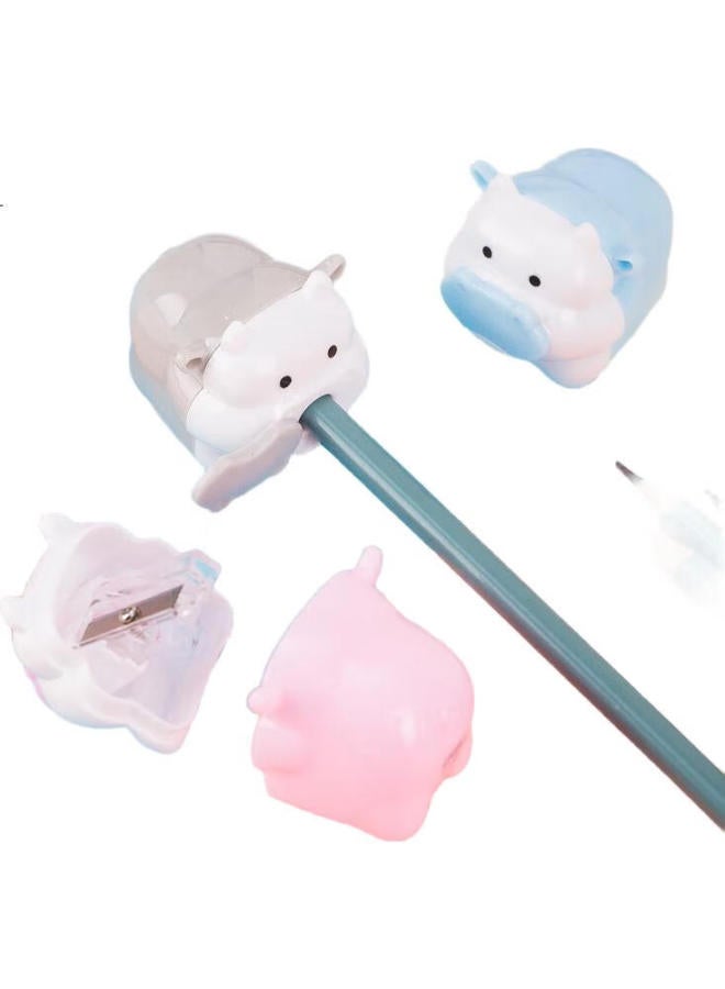 Deli 12-Pack Cartoon Pencil Sharpener For Students, Cartoon Pencil Sharpener With Sealed Door, Rotating Pencil Sharpener, Student Stationery, Exam Birthday Back-To Gift, Mixed Colors - Image 1