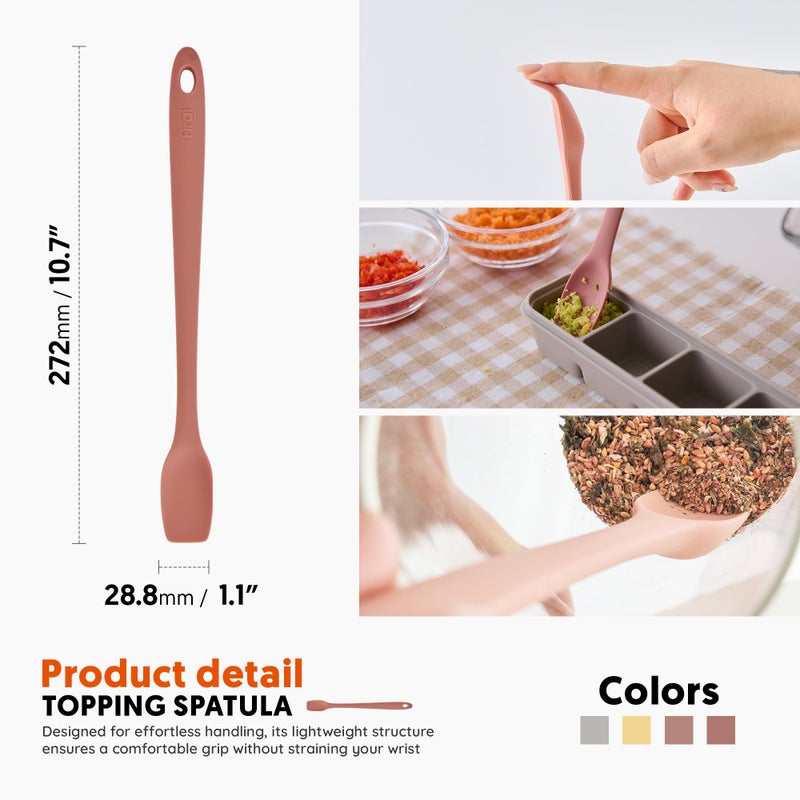 Firgi Platinum Silicone Topping Spatula for Cooking â€“ BPA Free Heat Resistant Cooking Utensils for Non Stick Pans â€“ One-Piece Spoonula for Baking, Mixing & More â€“ Kitchen Scraper 10.7â€ IndiePink - Image 2