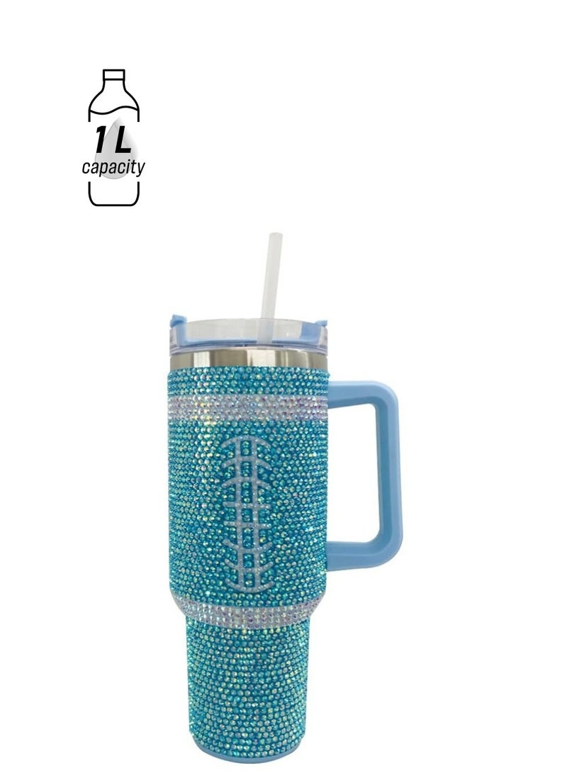 آذاد 40 أونصة من حجر الراين تمبلر الفولاذ المقاوم للصدأ كأس النساء الماس اللامع سيارة السفر ثيرموس القهوة زجاجة الماء